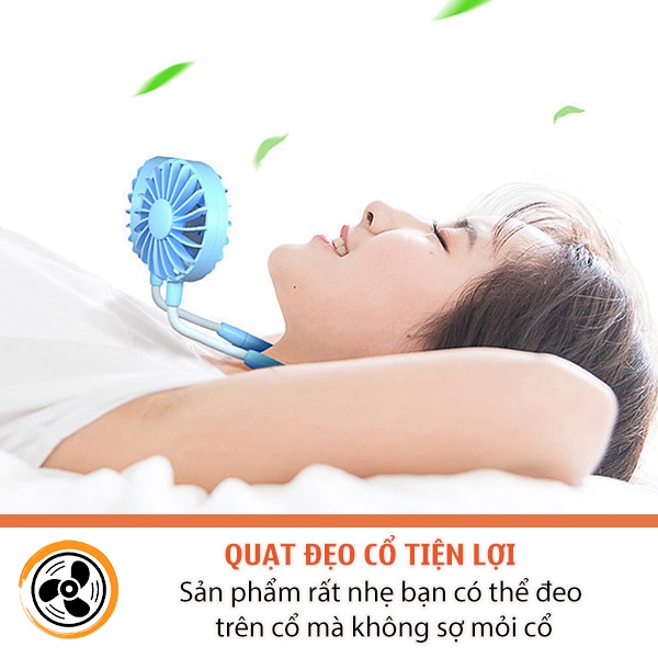 Quạt Mini Tích Điện Đeo Cổ Tiện Lợi Q11 , Thoải Mái Với 3 Cấp Độ Gió - Tùy Chỉnh 360 Độ, Xua Đi Cái Nóng Mùa Hè 2022