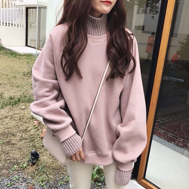 (Order-M) Ulzzang Áo hoodie nỉ pha len M076 KS