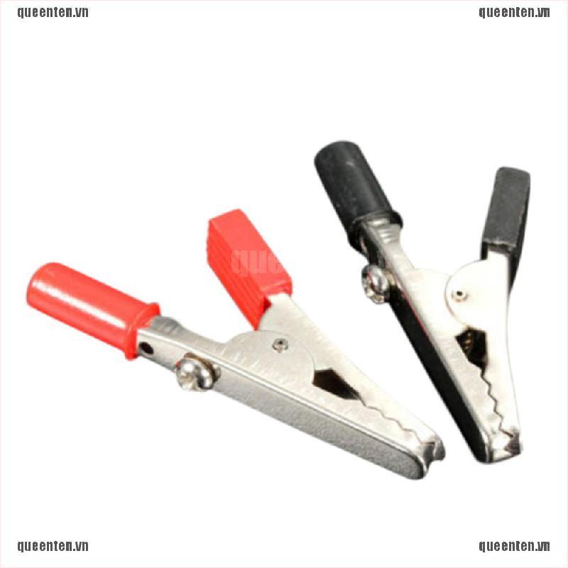 2Pcs Red Black Alligator Clip Clamp to 4mm Banana Female Jack Test Adapter 55mm QUVN
