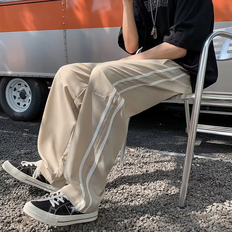 Quần Dài Dáng Rộng Lưng Thun Co Giãn Thoải Mái Phong Cách Hip Hop Đường Phố Nhật Bản Cho Nam Cỡ Lớn M-3XL