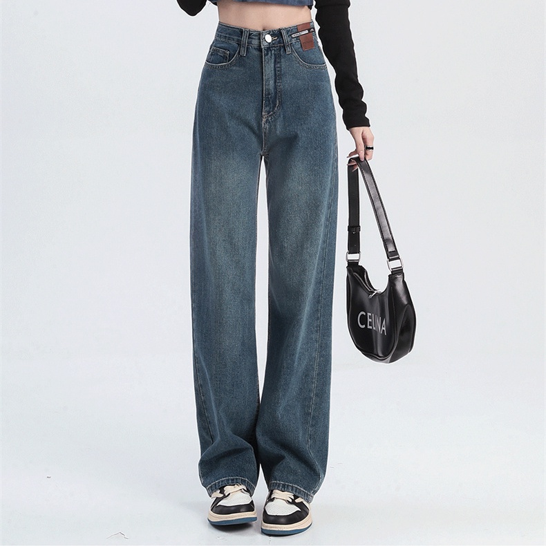 Quần Jeans Nữ Lưng Cao Ống Rộng Thời Trang Hàn Quốc Mới