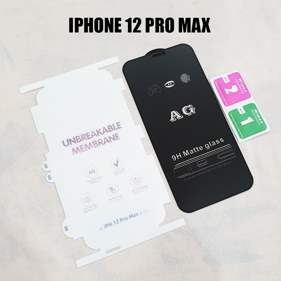 Bộ PPF phủ lưng viền - kính cường lực chống bám vân tay Iphone 12 Pro Max