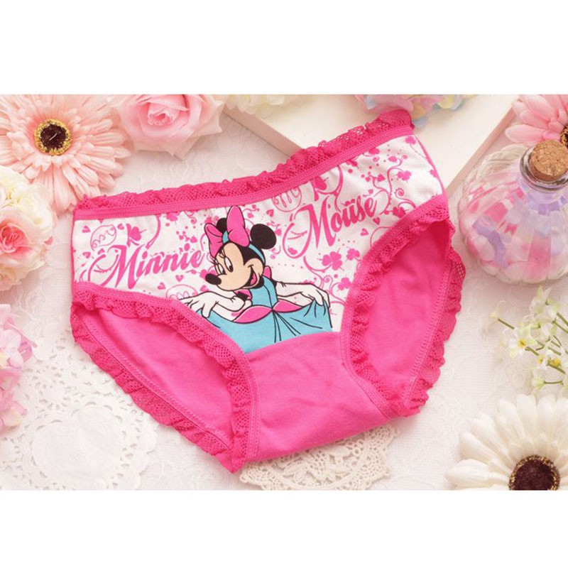 Bộ 3 quần lót cotton in hình chuột Mickey đáng yêu dành cho bé gái