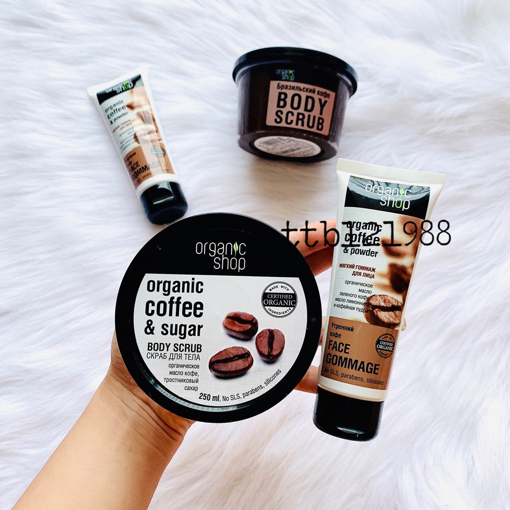 Tẩy Tế Bào Chết Toàn Thân Organic Coffee & Sugar Body Scrub - Tẩy Da Chết Organic 250ml | BigBuy360 - bigbuy360.vn
