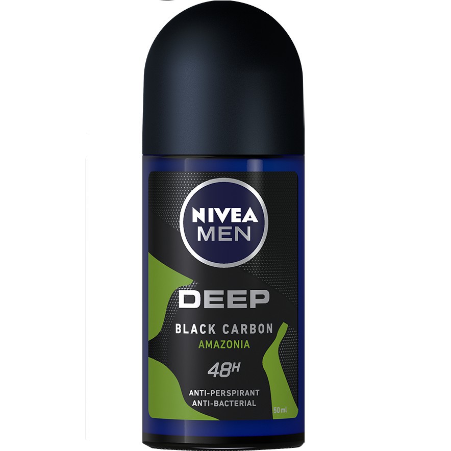 Lăn ngăn mùi thơm mát suốt ngày dài dành cho Nam NiveaMen Deep Black Carbon 50ml - Hàng Chính Hãng