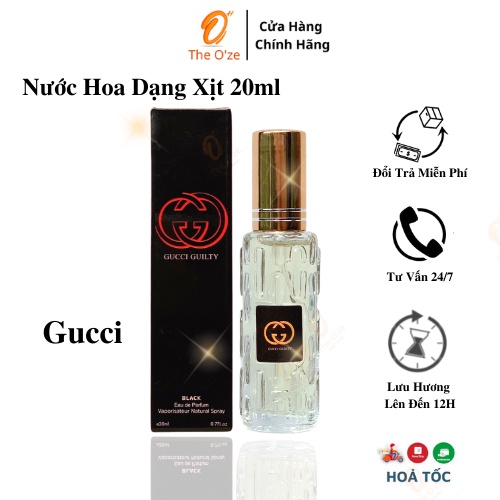 Nước hoa nam Gucci hương thơm nam tính, cuốn hút, tự nhiên - size 12ml, 20ml bỏ túi tiện lợi