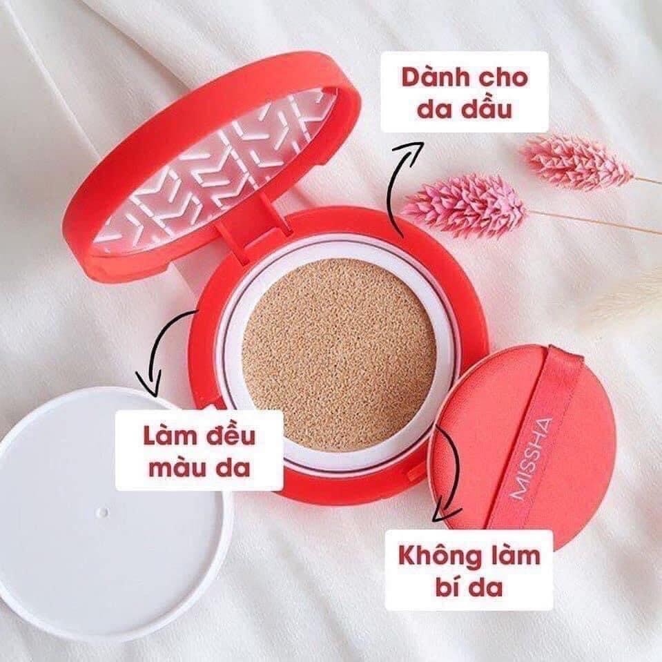 Phấn nước Missha Velvet finish Cushion màu đỏ (sẵn 2 tone)