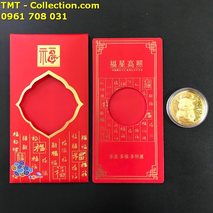 Bao lì xì đồng xu con Trâu cute mạ vàng 2021 (mẫu giao ngẫu nhiên) -SP005044 | BigBuy360 - bigbuy360.vn