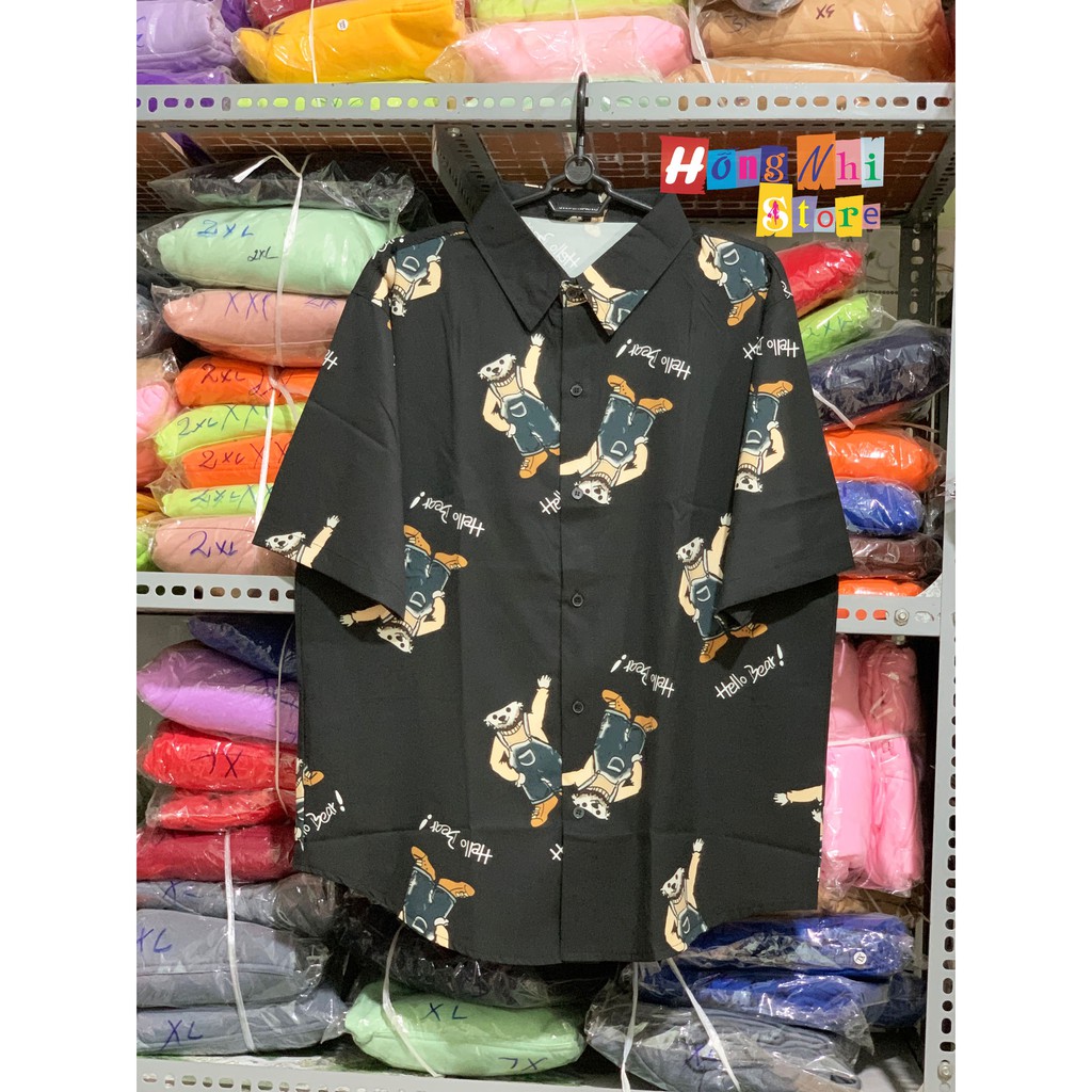 Áo Sơ Mi Hoạ Tiết Tay Lỡ Dáng Rộng, Sơ Mi Đi Biển, Sơ Mi Hoạt Hình Tay Lửng Unisex - MM | BigBuy360 - bigbuy360.vn