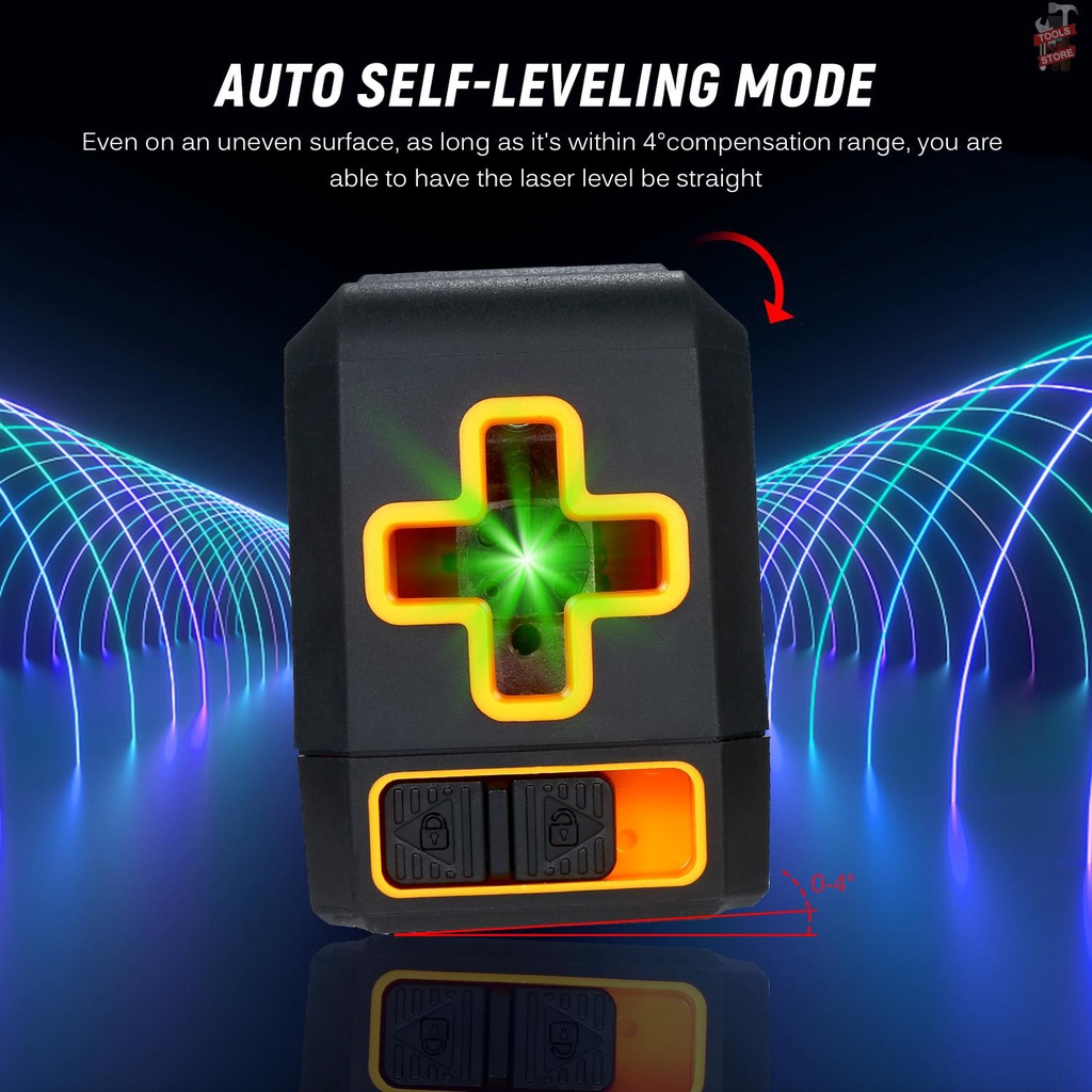 Laser Level Professional Horizontal and Vertical Cross Line Self Leveler Auto-Leveling Spirit Level Self-Leveling Cross Laser Lines Adjustable Brightness Green Beam T04