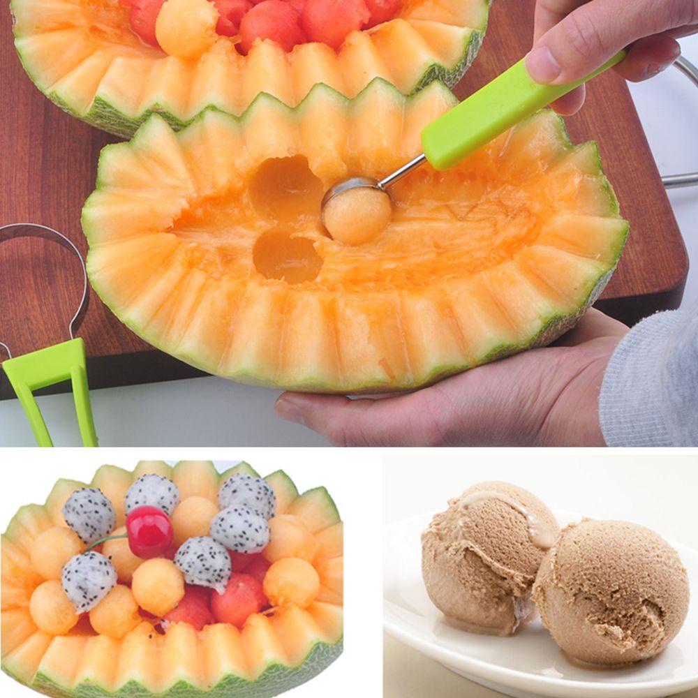 Dụng Cụ Điêu Khắc Quả Dưa 4 Trong 1 Hai Đầu Bằng Thép Không Gỉ DIY