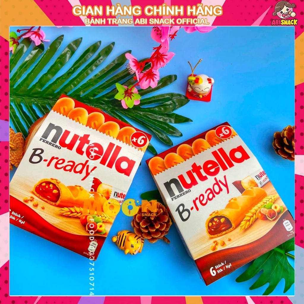 Bánh quy nhân socola hạt phỉ Nutella B-Ready hộp 132gr (6 bánh) nhập khẩu chính hãng Đức