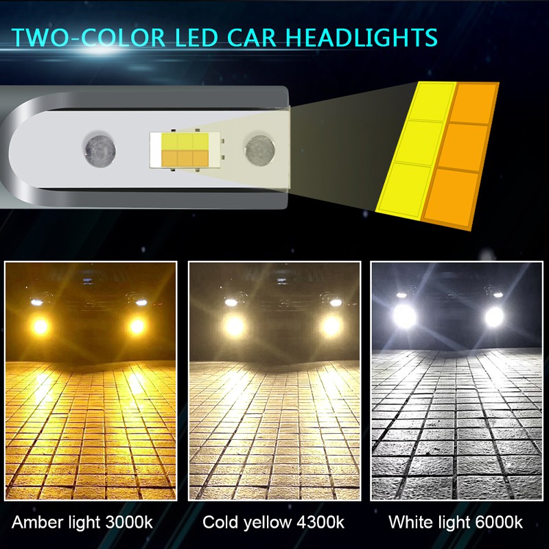 Bộ 2 Đèn Pha Sương Mù Lymoyo H4 10000lm H7 H4 H1 H11 9005 9012 3000k 4300k 6000k Chuyên Dụng Cho Xe Hơi