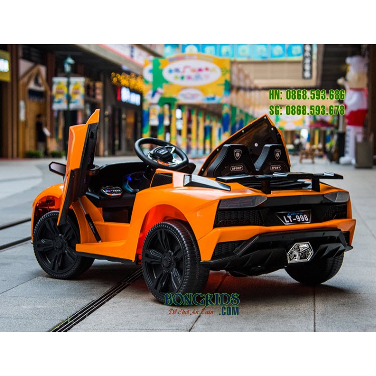Xe ô tô điện trẻ em LT998 ⚡TẶNG MIC⚡dáng Lamborghini sang chảnh cho bé 1-8 tuổi, có điều khiển và tự lái, đèn nhạc vui