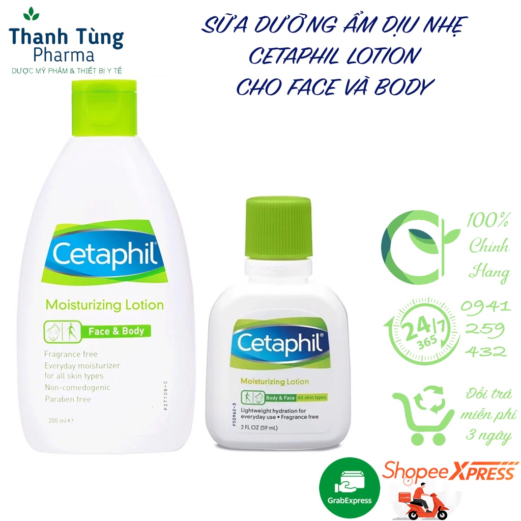 Kem dưỡng ẩm dịu nhẹ cho mọi loại da kể cả da nhạy cảm Cetaphil Moisturizing Lotion 59ml