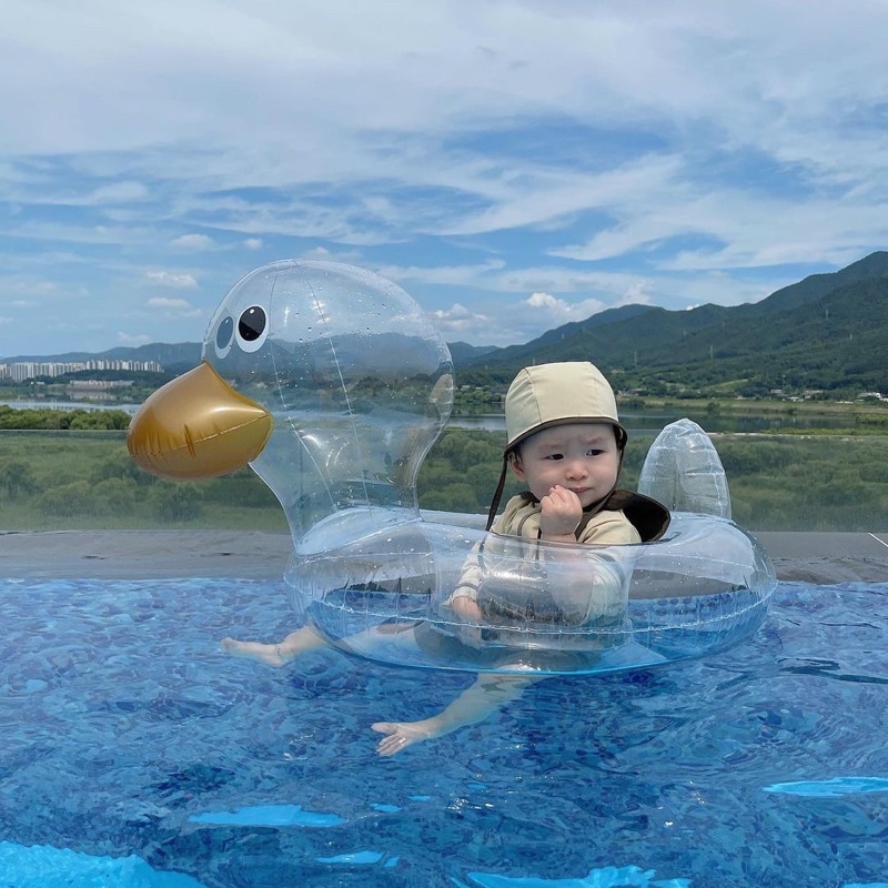 Phao Bơi Cho Bé Đi Bơi, Đi Biển Hình Con Vịt Trong Suốt Cuabebe