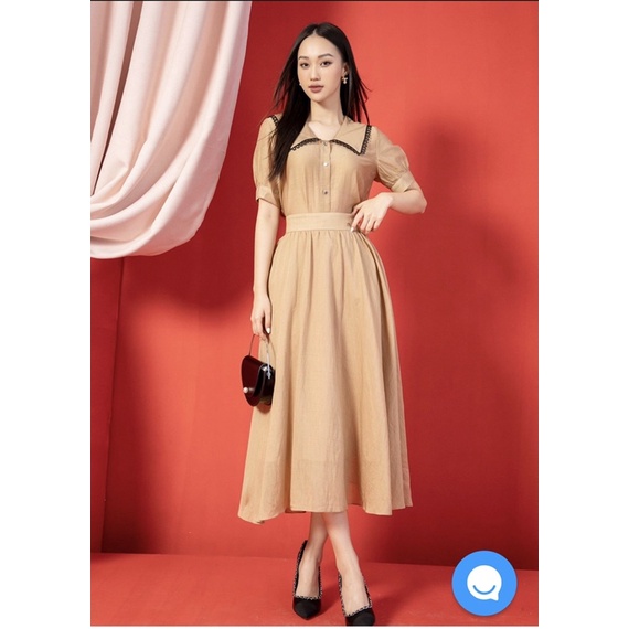 Elise newtag set bộ áo váy nâu mới nguyên tag M/L/XL
