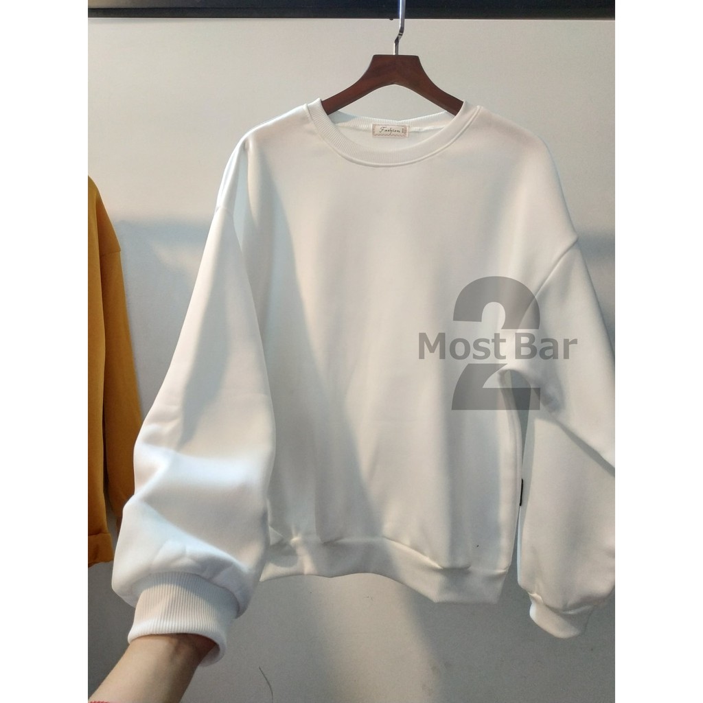 Áo nỉ bông basic unisex fullsize M-3XL (45kg, 80kg, 90kg tối đa 100kg), áo sweater nam bigsize | BigBuy360 - bigbuy360.vn