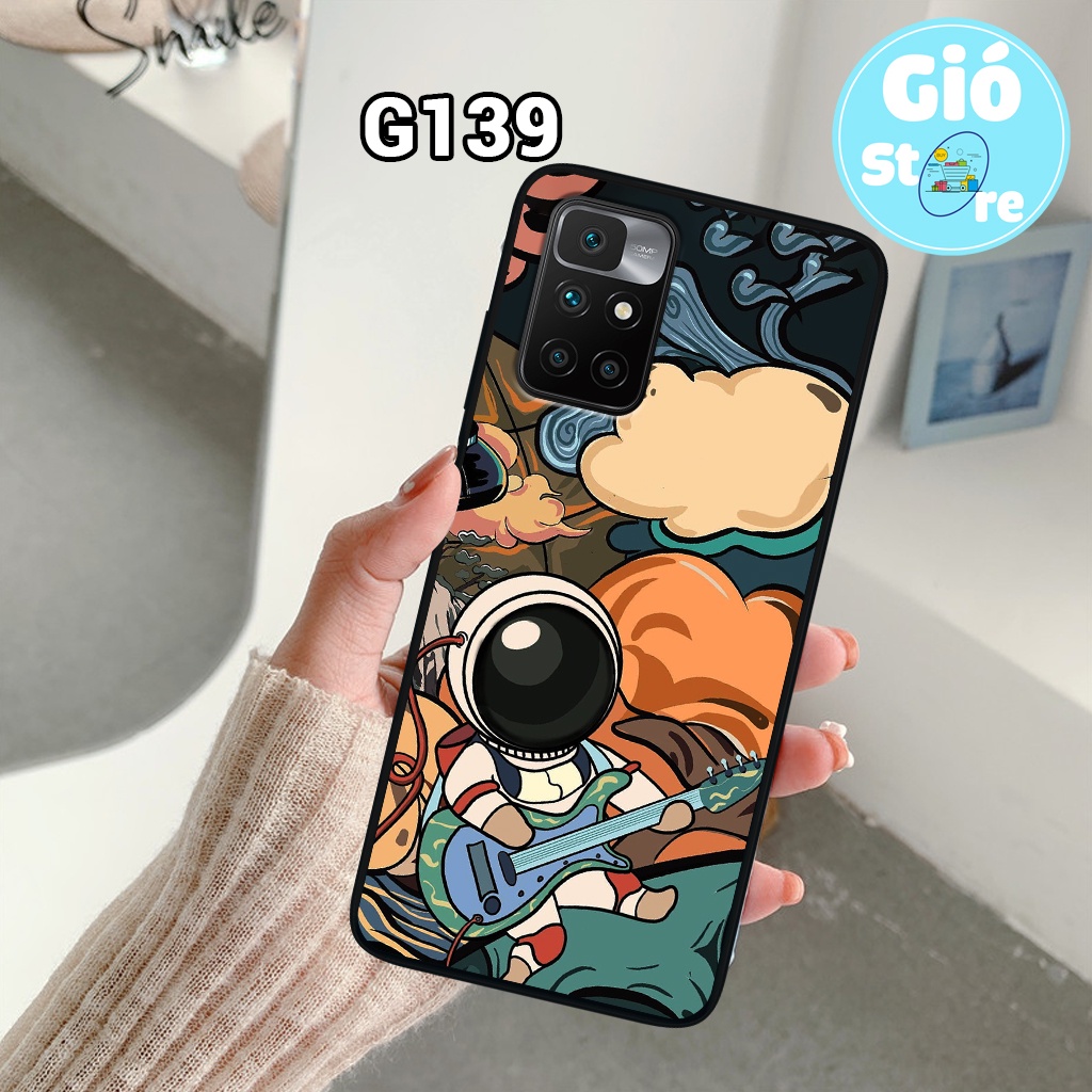 Ốp lưng XIAOMI REDMI 10 - Ốp điện thoại XIAOMI in hình phi hành gia đáng yêu,vũ trụ,lưng nhựa cứng viền dẻo