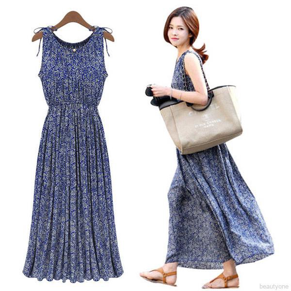 Đầm maxi dáng rộng phong cách boho thời trang quyến rũ cho nữ