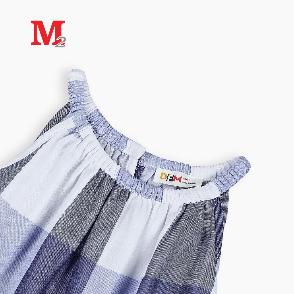 Váy bé gái mùa hè, váy hai dây họa tiết kẻ ô cho bé từ 3 tuổi đến 10 tuổi DFM0080 Thời trang M2