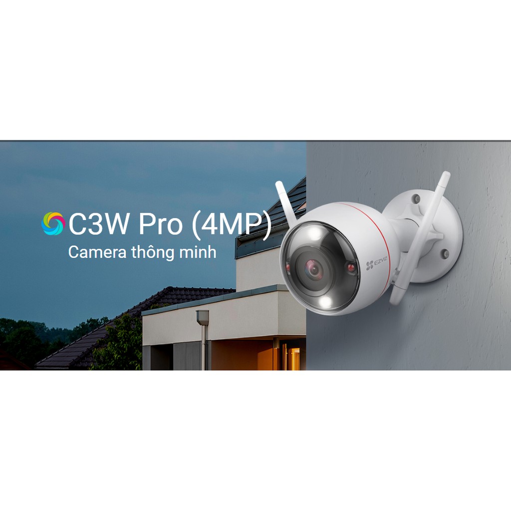 Camera Wifi EZVIZ C3W Pro 4MP (màu sắc 24/7, nhận diện người AI, báo động, đàm thoại 2 chiều)