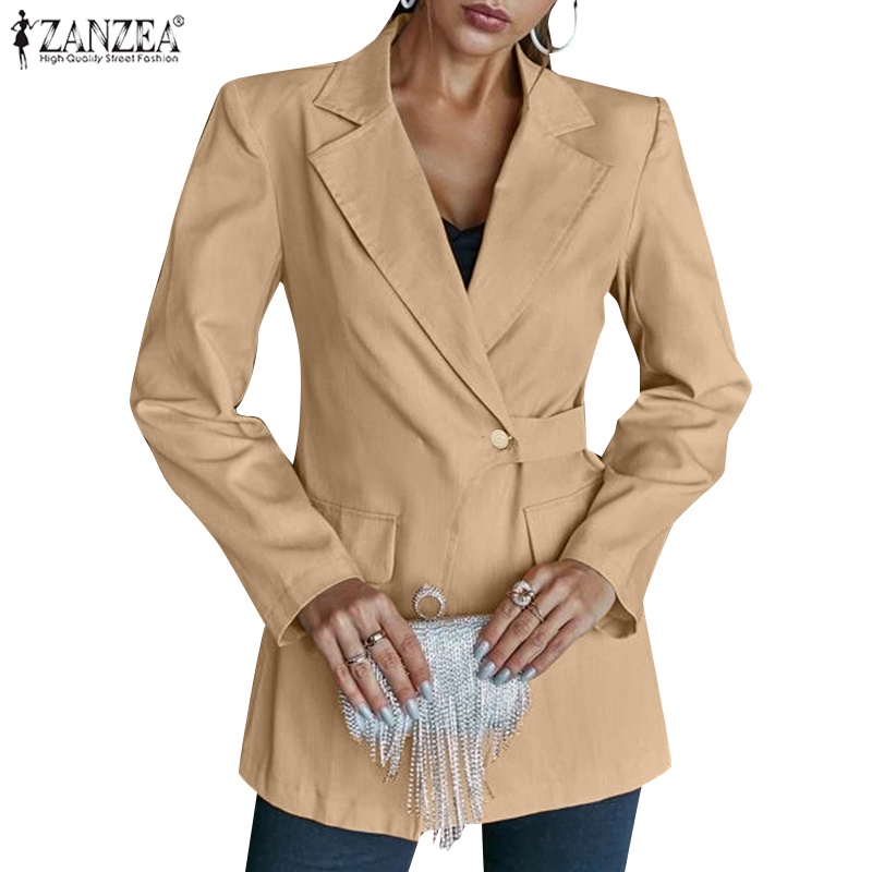 Zanzea Áo Khoác Blazer Dài Tay Màu Trơn Thời Trang Nữ Tính