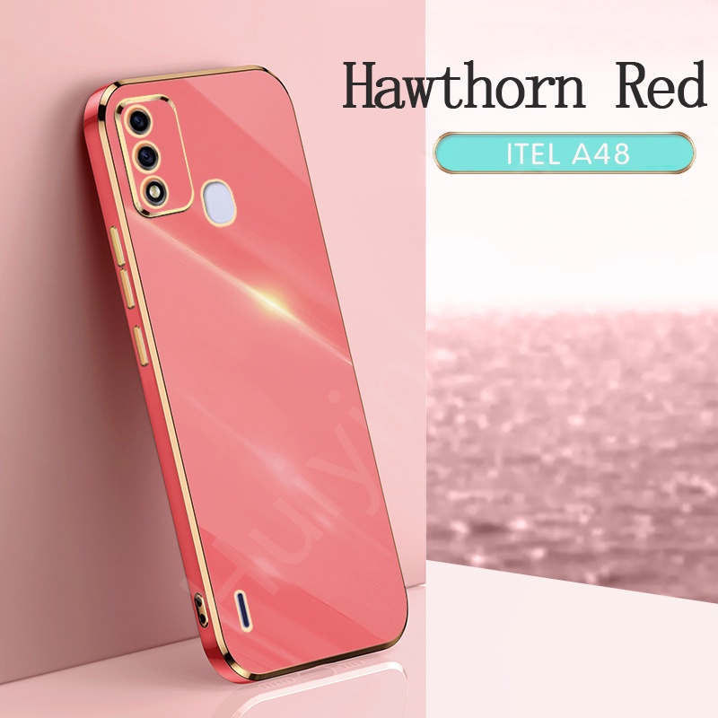 Ốp Lưng Mạ Điện Viền Vàng Cho ITEL A48