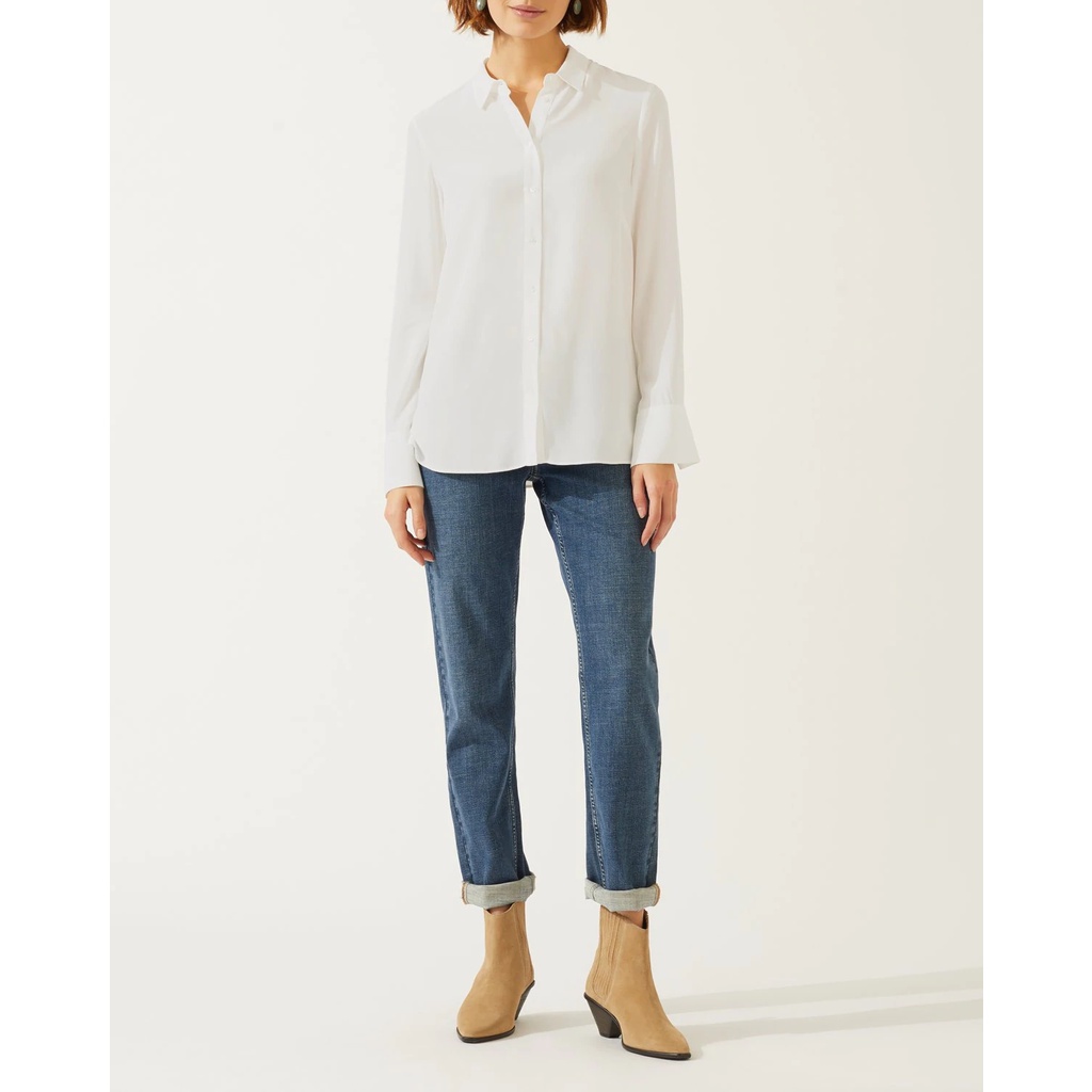 Áo sơ mi lụa trắng Jigsaw Silk Shirt J33889
