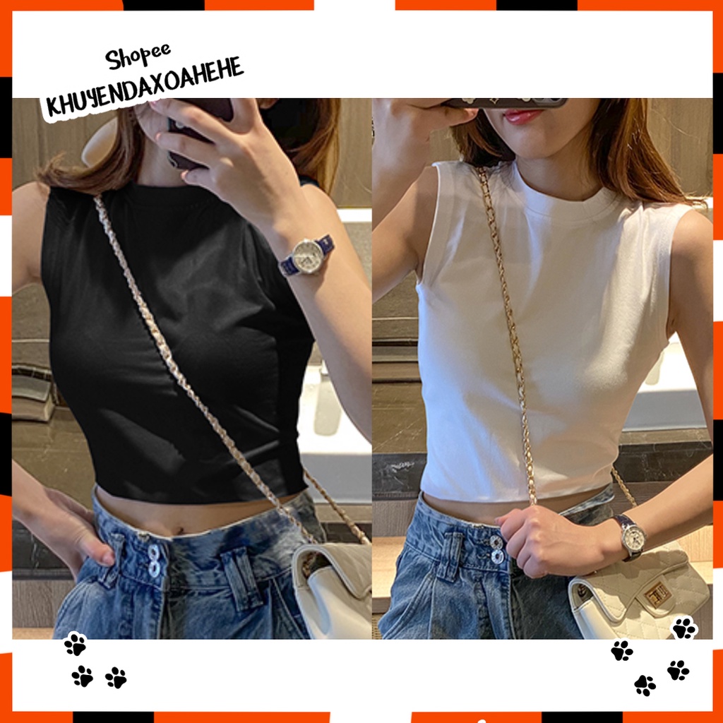 A007 Áo Croptop 3 lỗ ôm body thể thao, áo tank top sát nách crt đen trắng ulzzang trẻ trung, bra tập gym nữ yoga cực đẹp