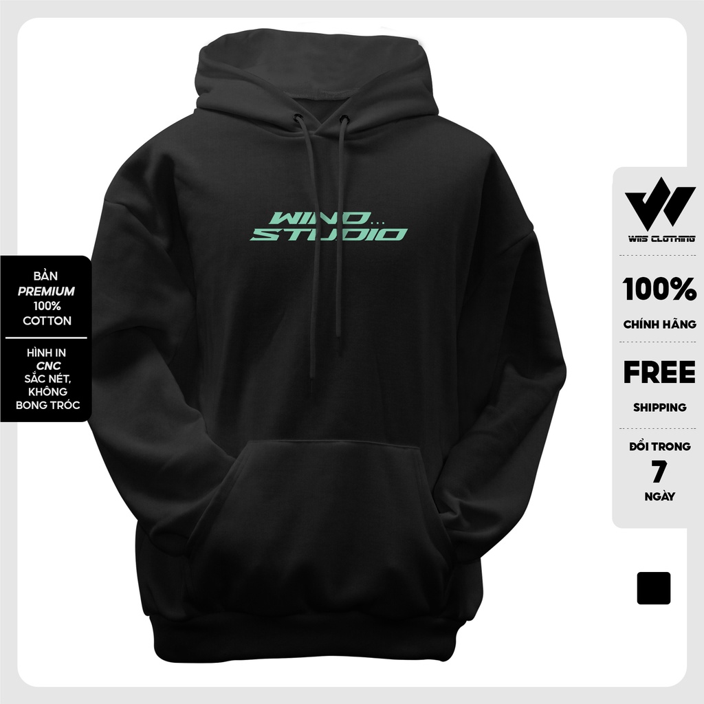 Áo hoodie form rộng WIIS bản Premium unisex nỉ bông TUBE thời trang nam nữ oversize ulzzang