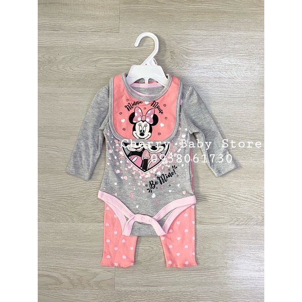 Set body tay dài cotton xuất dư disney cho bé trai và gái