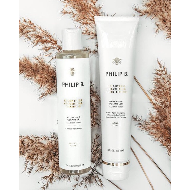 Dầu gội và dầu xả dưỡng ẩm giúp phồng tóc Philip B Weightless Volumizing Shampoo Hydrate Cleanser Magnolia Flowers