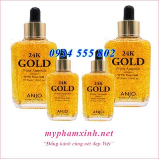 Tinh chất dưỡng da chống lão hóa vàng Anjo 24K Gold Prime Ampoule 90ml - 99,9% VÀNG 24K NGUYÊN CHẤT