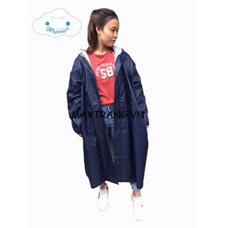 Áo Mưa Dây Kéo Vải Dù Tổ Ong 1m2 Cho Người Lớn Cao Dưới 1m65 Màu Xanh Đen - Áo Mưa Phương Nam