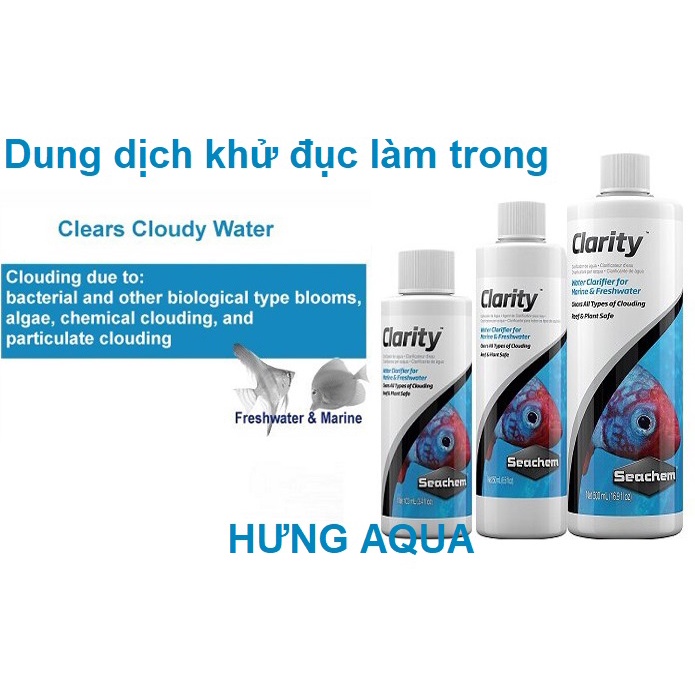Dung dịch Khử đục làm trong nước bể cá, hồ thủy sinh Clarity Seachem 100ml 250ml
