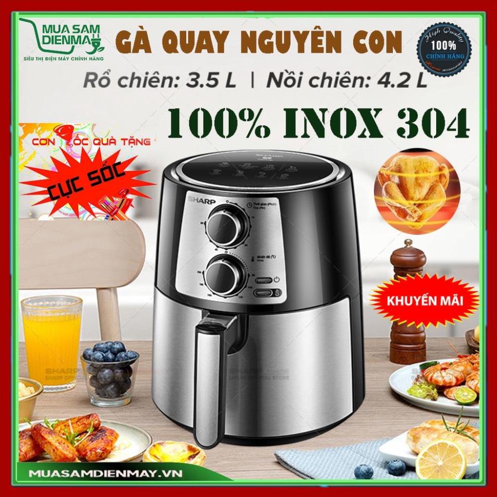 [Chính Hãng]Nồi chiên không dầu Inox nướng đa năng Sharp 4.2 5 7 lít KF-AF42MV-ST KF-AF70EV-ST KF-AF55EV-BK KF-AF50EV-ST