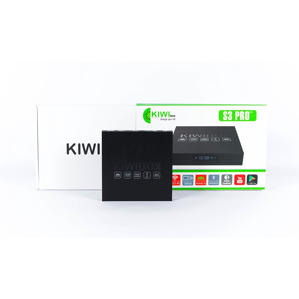KIWIBOX S3 PRO khiển giọng nói . kiwi s3 pro 2021 Ram 2G, Rom 8G, Wifi 2BT, Android 10, Bluetooth 5.0 [ Chính Hãng ] Chư