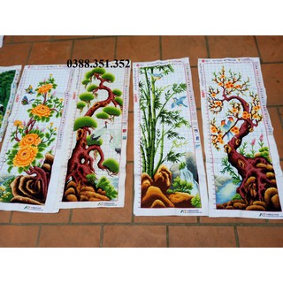 Tranh thêu chữ thập thành phẩm Tùng cúc trúc mai 29696 - 100x40cmx1b
