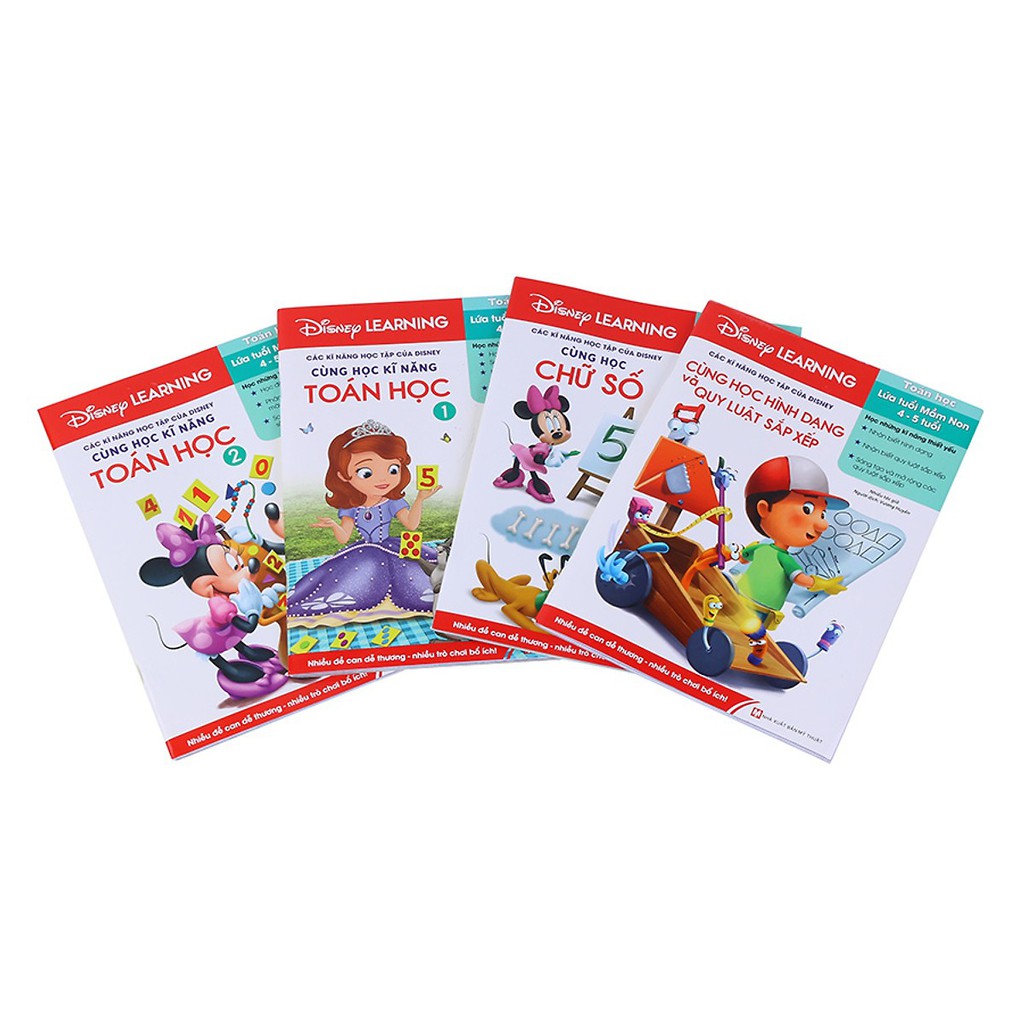 Sách - Combo Disney Learning - Kỹ Năng Toán Học 1 (4-5 Tuổi - Bộ 4 Quyển)