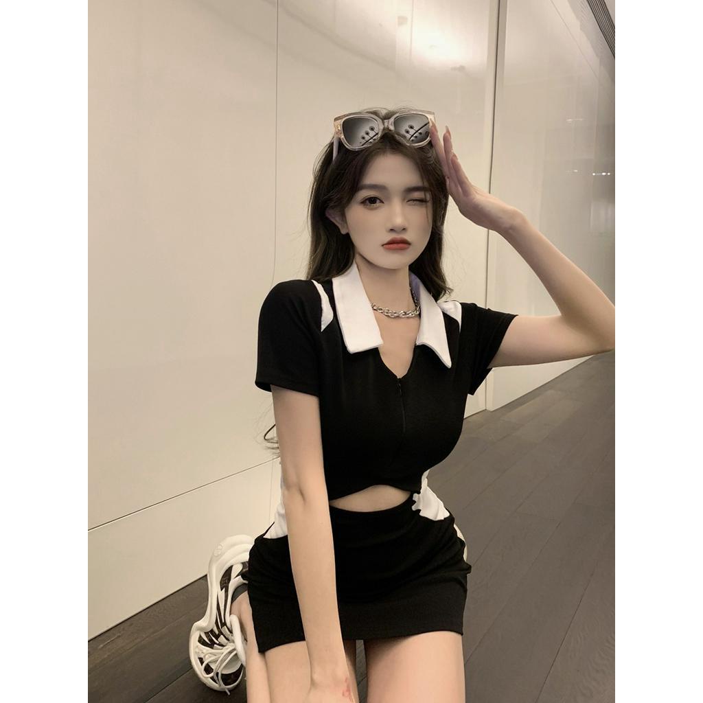 Đầm Ngắn Lưng Cao Hở Vai Thời Trang Quyến Rũ Cho Nữ