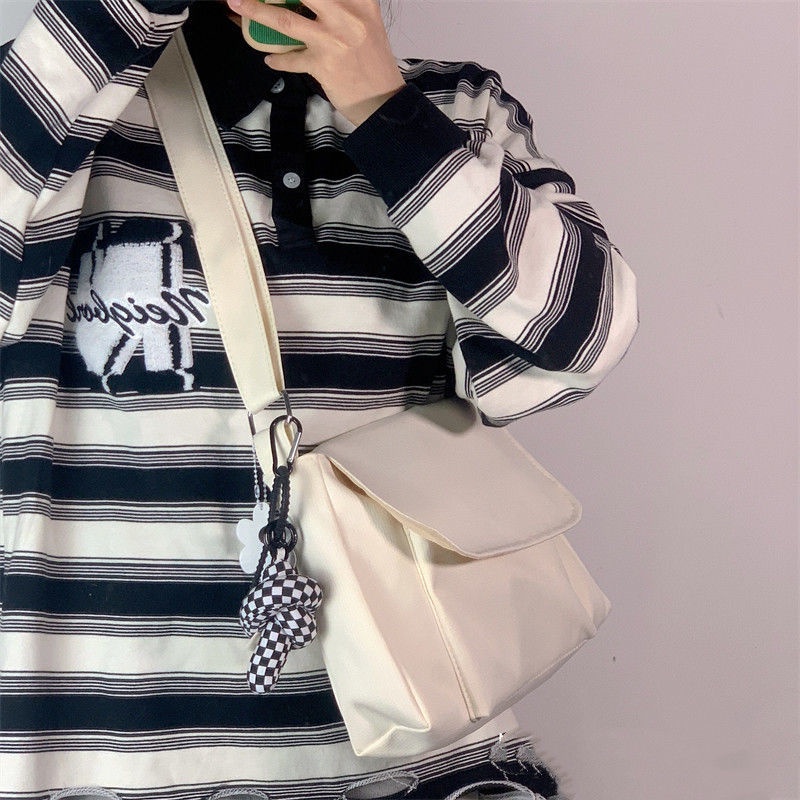 Túi tote cặp đeo chéo vải canvas học sinh sinh viên cỡ lớn đeo vai đi học thời trang unisex nam nữ Hàn Quốc