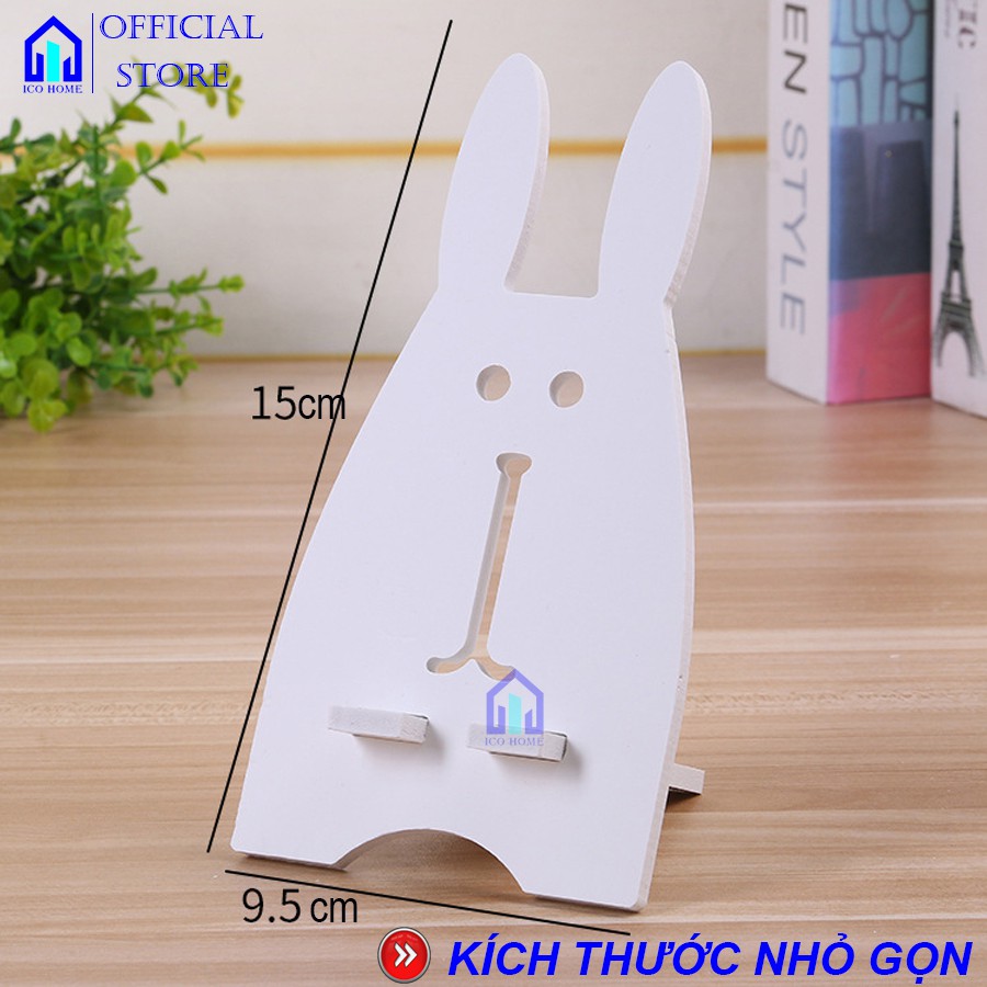 Giá đỡ điện thoại, máy tính bảng hình con thỏ cực dễ thương,  siêu chắc chắn, bền, đẹp, màu trắng sang trọng