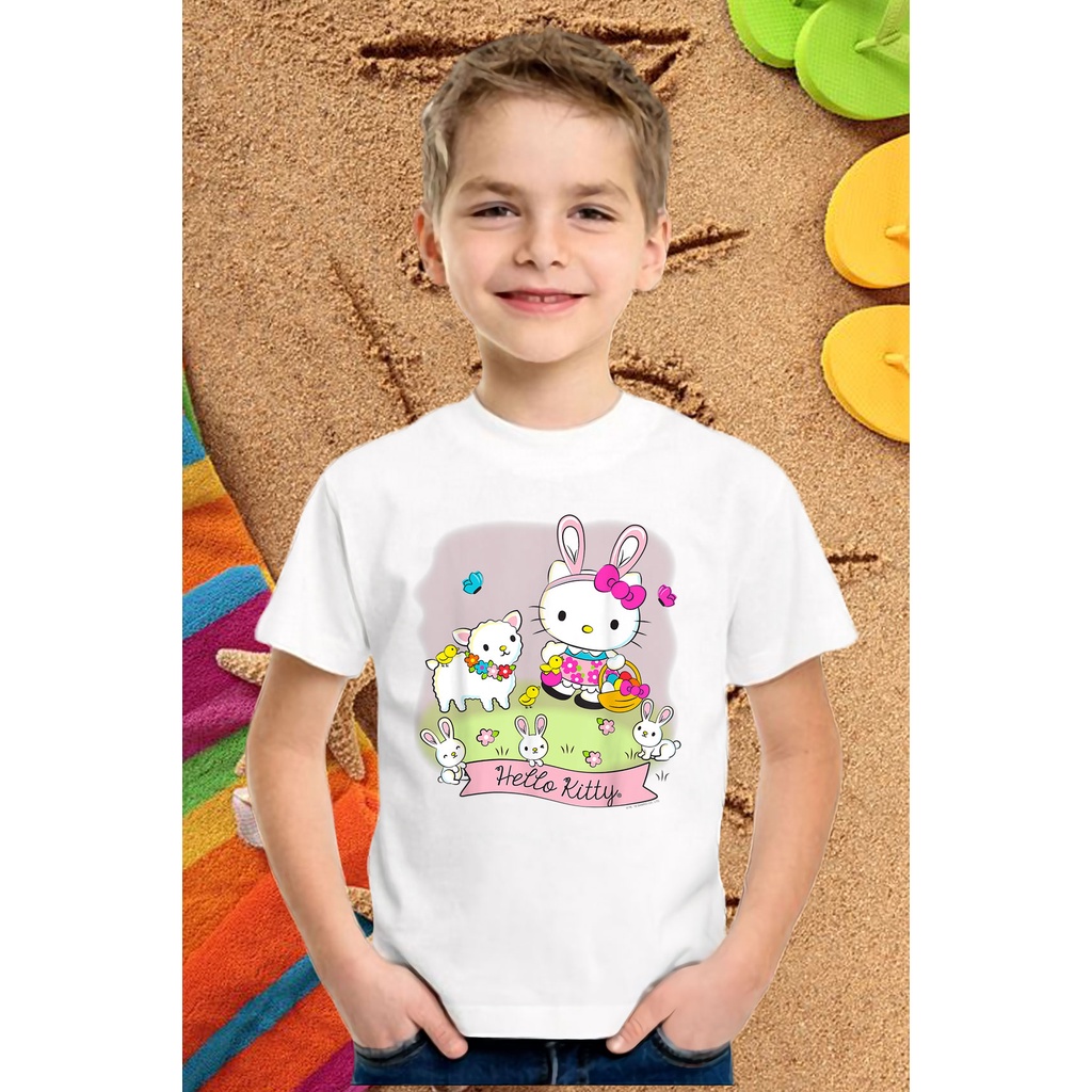 ÁO PHÔNG CỘC TAY HELLO KITTY IN HÌNH HOẠT HÌNH THỜI TRANG VẢI COTTON CÓ ĐỦ SIZE - 49