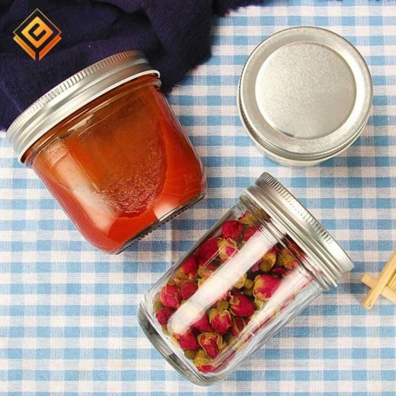 COmbo 5 hũ thủy tinh 100 ml nắp màu nhôm bạc