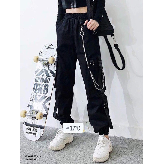 Quần kaki dây xích hai túi hộp siêu hot -KA /HÀNG SẴN SLL