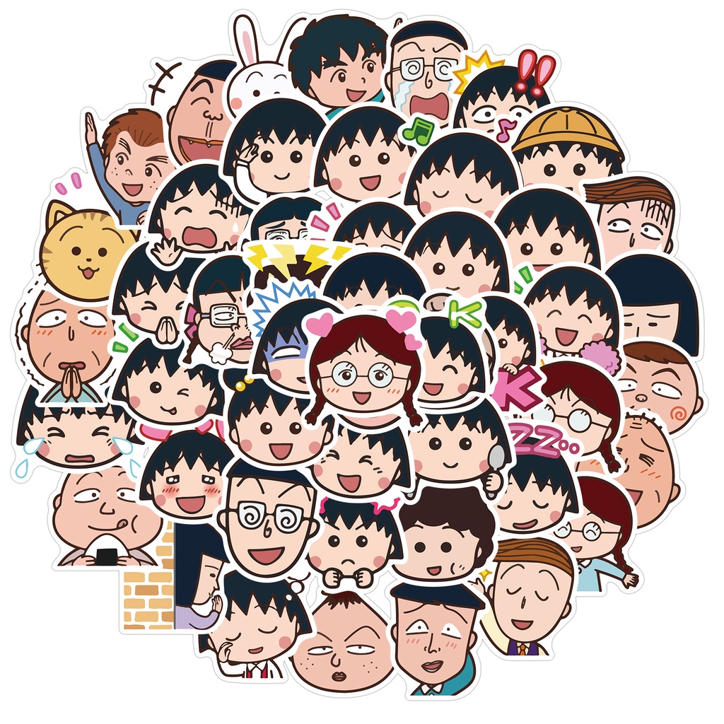 J· Bộ Hình Dán Chống Thấm Chibi Maruko-Chan, 50 tờ/bộ