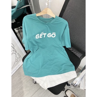 Set áo thun pull xanh Gét Gô + Quần short trắng