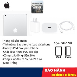 (BH 1 Đổi 1) Bộ sạc nhanh 20W Apple dành cho IPAD PRO,IPHONE