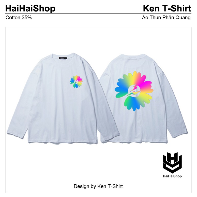 Áo Thun Phản Quang 7M Hoa Cúc Sấm Sét Tay Dài Oversize Form Rộng Nam Nữ Unisex | BigBuy360 - bigbuy360.vn